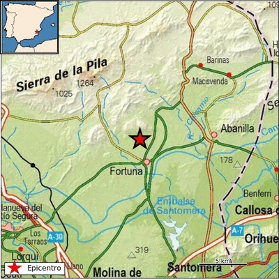 <span style='color:#780948'>ARCHIVED</span> - Fortuna registers third earthquake in Murcia since Sunday